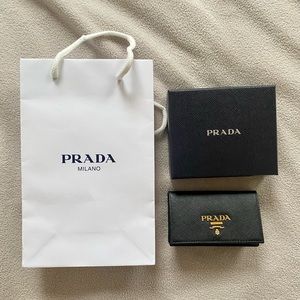 Authentic Prada saffiano leather card wallet